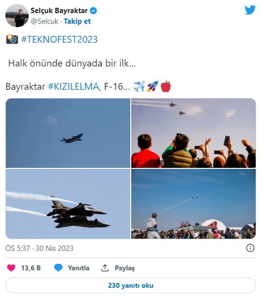TEKNOFEST'te dünyada bir ilk: Kızılelma ve F-16'dan halk önünde kol uçuşu